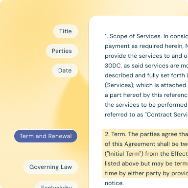 Extract contract provisions